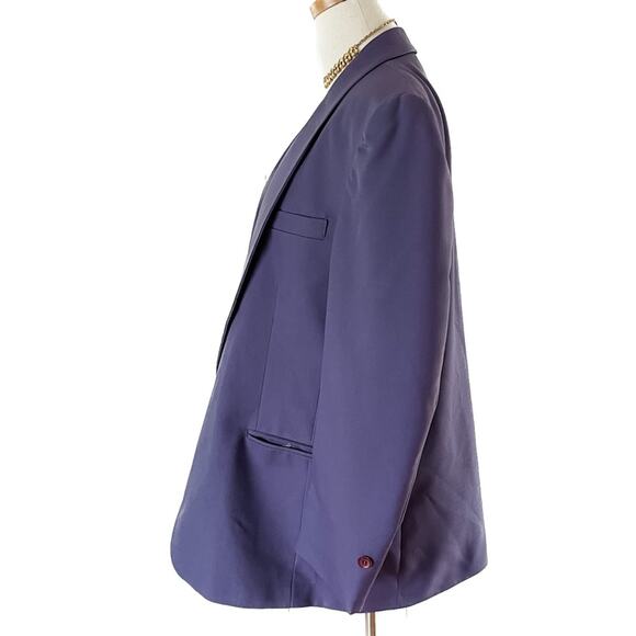 Vintage 70s purple shawl collar tuxedo formal evening jacket size 44R / XL - Picture 4 of 10
